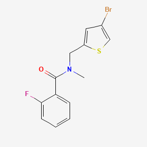 molecular formula C13H11BrFNOS B7527413 N-[(4-bromothiophen-2-yl)methyl]-2-fluoro-N-methylbenzamide 