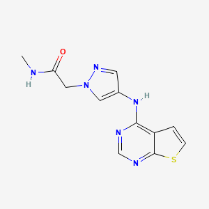 molecular formula C12H12N6OS B7527424 N-methyl-2-[4-(thieno[2,3-d]pyrimidin-4-ylamino)pyrazol-1-yl]acetamide 