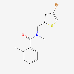 molecular formula C14H14BrNOS B7527425 N-[(4-bromothiophen-2-yl)methyl]-N,2-dimethylbenzamide 