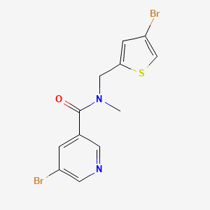 molecular formula C12H10Br2N2OS B7527428 5-bromo-N-[(4-bromothiophen-2-yl)methyl]-N-methylpyridine-3-carboxamide 