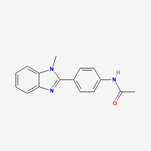 molecular formula C16H15N3O B7527434 N-[4-(1-methylbenzimidazol-2-yl)phenyl]acetamide 