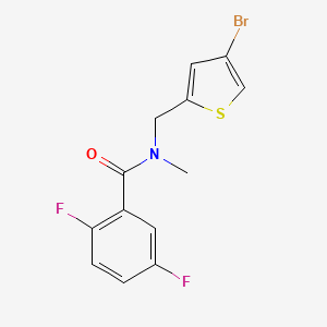 molecular formula C13H10BrF2NOS B7527436 N-[(4-bromothiophen-2-yl)methyl]-2,5-difluoro-N-methylbenzamide 