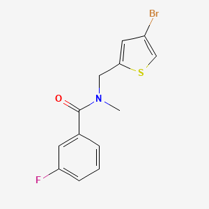 molecular formula C13H11BrFNOS B7527444 N-[(4-bromothiophen-2-yl)methyl]-3-fluoro-N-methylbenzamide 