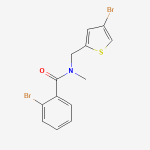 molecular formula C13H11Br2NOS B7527457 2-bromo-N-[(4-bromothiophen-2-yl)methyl]-N-methylbenzamide 