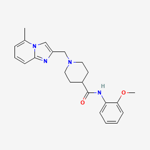 molecular formula C22H26N4O2 B7527459 N-(2-methoxyphenyl)-1-[(5-methylimidazo[1,2-a]pyridin-2-yl)methyl]piperidine-4-carboxamide 