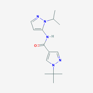molecular formula C14H21N5O B7527470 1-tert-butyl-N-(2-propan-2-ylpyrazol-3-yl)pyrazole-4-carboxamide 