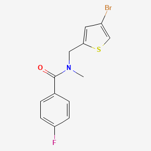 molecular formula C13H11BrFNOS B7527478 N-[(4-bromothiophen-2-yl)methyl]-4-fluoro-N-methylbenzamide 