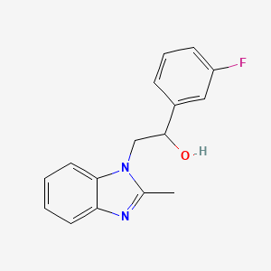 molecular formula C16H15FN2O B7527486 1-(3-Fluorophenyl)-2-(2-methylbenzimidazol-1-yl)ethanol 