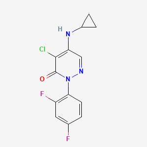 molecular formula C13H10ClF2N3O B7527493 4-Chloro-5-(cyclopropylamino)-2-(2,4-difluorophenyl)pyridazin-3-one 