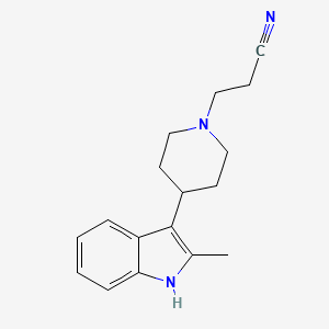 molecular formula C17H21N3 B7527531 3-[4-(2-methyl-1H-indol-3-yl)piperidin-1-yl]propanenitrile 
