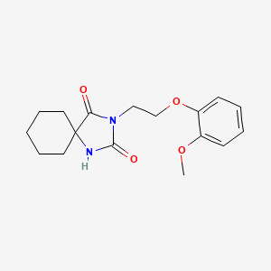 molecular formula C17H22N2O4 B7527594 3-[2-(2-Methoxyphenoxy)ethyl]-1,3-diazaspiro[4.5]decane-2,4-dione 