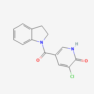 3-chloro-5-(2,3-dihydroindole-1-carbonyl)-1H-pyridin-2-one