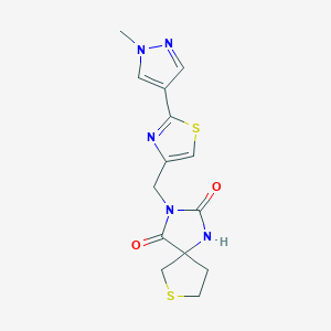 3-[[2-(1-Methylpyrazol-4-yl)-1,3-thiazol-4-yl]methyl]-7-thia-1,3-diazaspiro[4.4]nonane-2,4-dione