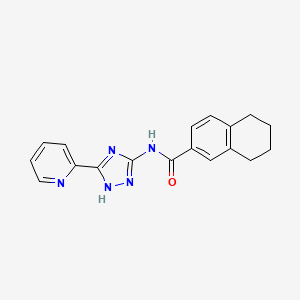 molecular formula C18H17N5O B7527644 N-(5-pyridin-2-yl-1H-1,2,4-triazol-3-yl)-5,6,7,8-tetrahydronaphthalene-2-carboxamide 