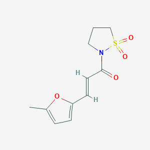 molecular formula C11H13NO4S B7527648 (E)-1-(1,1-dioxo-1,2-thiazolidin-2-yl)-3-(5-methylfuran-2-yl)prop-2-en-1-one 