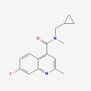 molecular formula C16H17FN2O B7527656 N-(cyclopropylmethyl)-7-fluoro-N,2-dimethylquinoline-4-carboxamide 