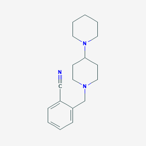 molecular formula C18H25N3 B7527670 2-[(4-Piperidin-1-ylpiperidin-1-yl)methyl]benzonitrile 