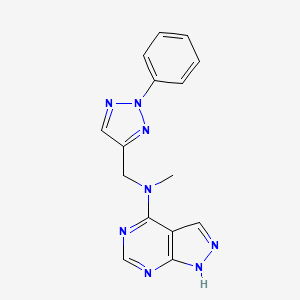 molecular formula C15H14N8 B7527703 N-methyl-N-[(2-phenyl-2H-1,2,3-triazol-4-yl)methyl]-1H-pyrazolo[3,4-d]pyrimidin-4-amine 