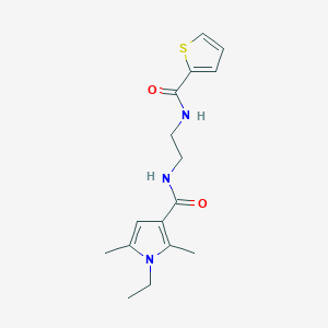 molecular formula C16H21N3O2S B7527715 1-ethyl-2,5-dimethyl-N-[2-(thiophene-2-carbonylamino)ethyl]pyrrole-3-carboxamide 