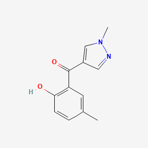 molecular formula C12H12N2O2 B7527735 (2-Hydroxy-5-methylphenyl)-(1-methylpyrazol-4-yl)methanone 