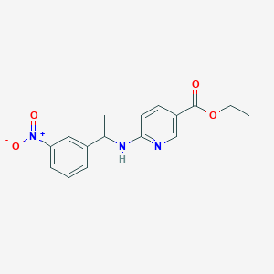 molecular formula C16H17N3O4 B7527767 Ethyl 6-[1-(3-nitrophenyl)ethylamino]pyridine-3-carboxylate 
