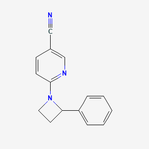 molecular formula C15H13N3 B7527771 6-(2-Phenylazetidin-1-yl)pyridine-3-carbonitrile 