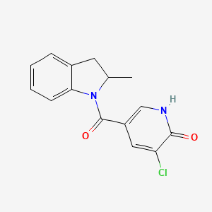 molecular formula C15H13ClN2O2 B7527774 3-chloro-5-(2-methyl-2,3-dihydroindole-1-carbonyl)-1H-pyridin-2-one 