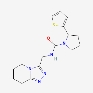 molecular formula C16H21N5OS B7527793 N-(5,6,7,8-tetrahydro-[1,2,4]triazolo[4,3-a]pyridin-3-ylmethyl)-2-thiophen-2-ylpyrrolidine-1-carboxamide 
