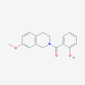 molecular formula C17H17NO3 B7527830 (2-hydroxyphenyl)-(7-methoxy-3,4-dihydro-1H-isoquinolin-2-yl)methanone 