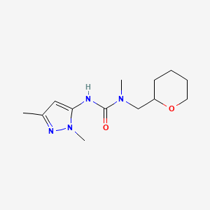 molecular formula C13H22N4O2 B7527885 3-(2,5-Dimethylpyrazol-3-yl)-1-methyl-1-(oxan-2-ylmethyl)urea 