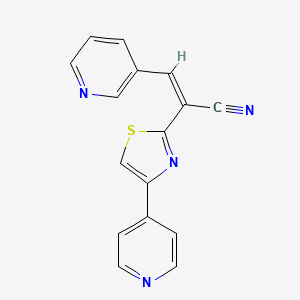 (Z)-3-pyridin-3-yl-2-(4-pyridin-4-yl-1,3-thiazol-2-yl)prop-2-enenitrile