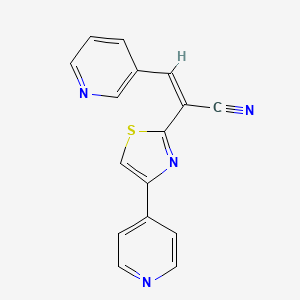 molecular formula C16H10N4S B7527898 (Z)-3-pyridin-3-yl-2-(4-pyridin-4-yl-1,3-thiazol-2-yl)prop-2-enenitrile 