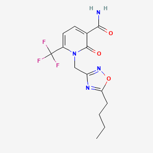 1-[(5-Butyl-1,2,4-oxadiazol-3-yl)methyl]-2-oxo-6-(trifluoromethyl)pyridine-3-carboxamide