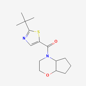 molecular formula C15H22N2O2S B7527957 3,4a,5,6,7,7a-hexahydro-2H-cyclopenta[b][1,4]oxazin-4-yl-(2-tert-butyl-1,3-thiazol-5-yl)methanone 