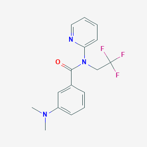 molecular formula C16H16F3N3O B7527993 3-(dimethylamino)-N-pyridin-2-yl-N-(2,2,2-trifluoroethyl)benzamide 