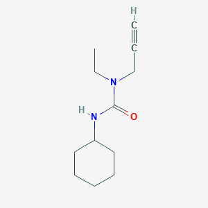 molecular formula C12H20N2O B7527997 3-Cyclohexyl-1-ethyl-1-prop-2-ynylurea 