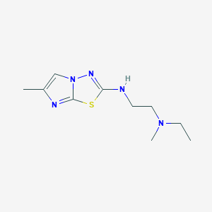 molecular formula C10H17N5S B7528030 N'-ethyl-N'-methyl-N-(6-methylimidazo[2,1-b][1,3,4]thiadiazol-2-yl)ethane-1,2-diamine 