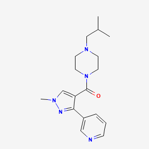 [4-(2-Methylpropyl)piperazin-1-yl]-(1-methyl-3-pyridin-3-ylpyrazol-4-yl)methanone