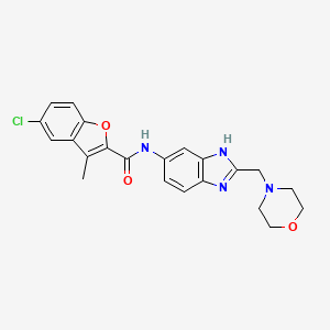 5-chloro-3-methyl-N-[2-(morpholin-4-ylmethyl)-3H-benzimidazol-5-yl]-1-benzofuran-2-carboxamide