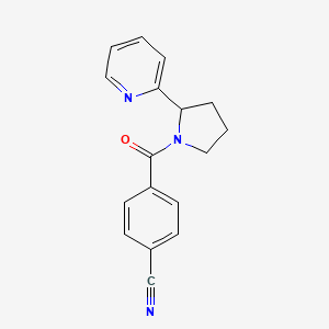 molecular formula C17H15N3O B7528098 4-(2-Pyridin-2-ylpyrrolidine-1-carbonyl)benzonitrile 