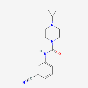 molecular formula C15H18N4O B7528109 N-(3-cyanophenyl)-4-cyclopropylpiperazine-1-carboxamide 