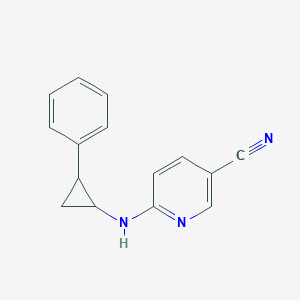 molecular formula C15H13N3 B7528150 6-[(2-Phenylcyclopropyl)amino]pyridine-3-carbonitrile 