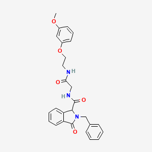 molecular formula C27H27N3O5 B7528158 2-benzyl-N-[2-[2-(3-methoxyphenoxy)ethylamino]-2-oxoethyl]-3-oxo-1H-isoindole-1-carboxamide 