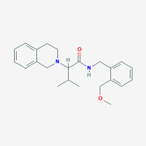 molecular formula C23H30N2O2 B7528165 2-(3,4-dihydro-1H-isoquinolin-2-yl)-N-[[2-(methoxymethyl)phenyl]methyl]-3-methylbutanamide 