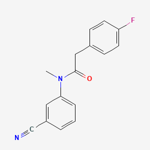 molecular formula C16H13FN2O B7528182 N-(3-cyanophenyl)-2-(4-fluorophenyl)-N-methylacetamide 
