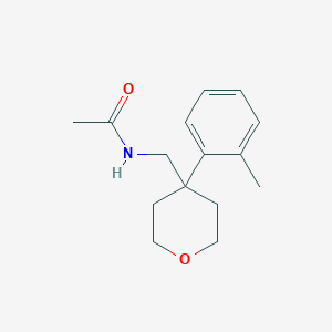 molecular formula C15H21NO2 B7528187 N-[[4-(2-methylphenyl)oxan-4-yl]methyl]acetamide 