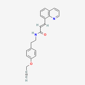 (E)-N-[2-(4-prop-2-ynoxyphenyl)ethyl]-3-quinolin-8-ylprop-2-enamide