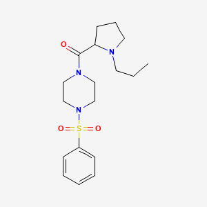 [4-(Benzenesulfonyl)piperazin-1-yl]-(1-propylpyrrolidin-2-yl)methanone