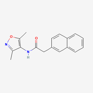 molecular formula C17H16N2O2 B7528245 N-(3,5-dimethyl-1,2-oxazol-4-yl)-2-naphthalen-2-ylacetamide 