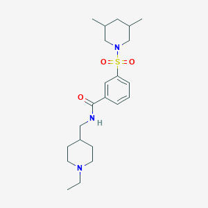 3-(3,5-dimethylpiperidin-1-yl)sulfonyl-N-[(1-ethylpiperidin-4-yl)methyl]benzamide